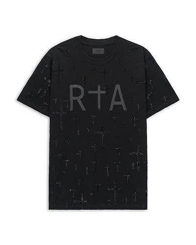 RtA Liam Black Crystal Logo Tee