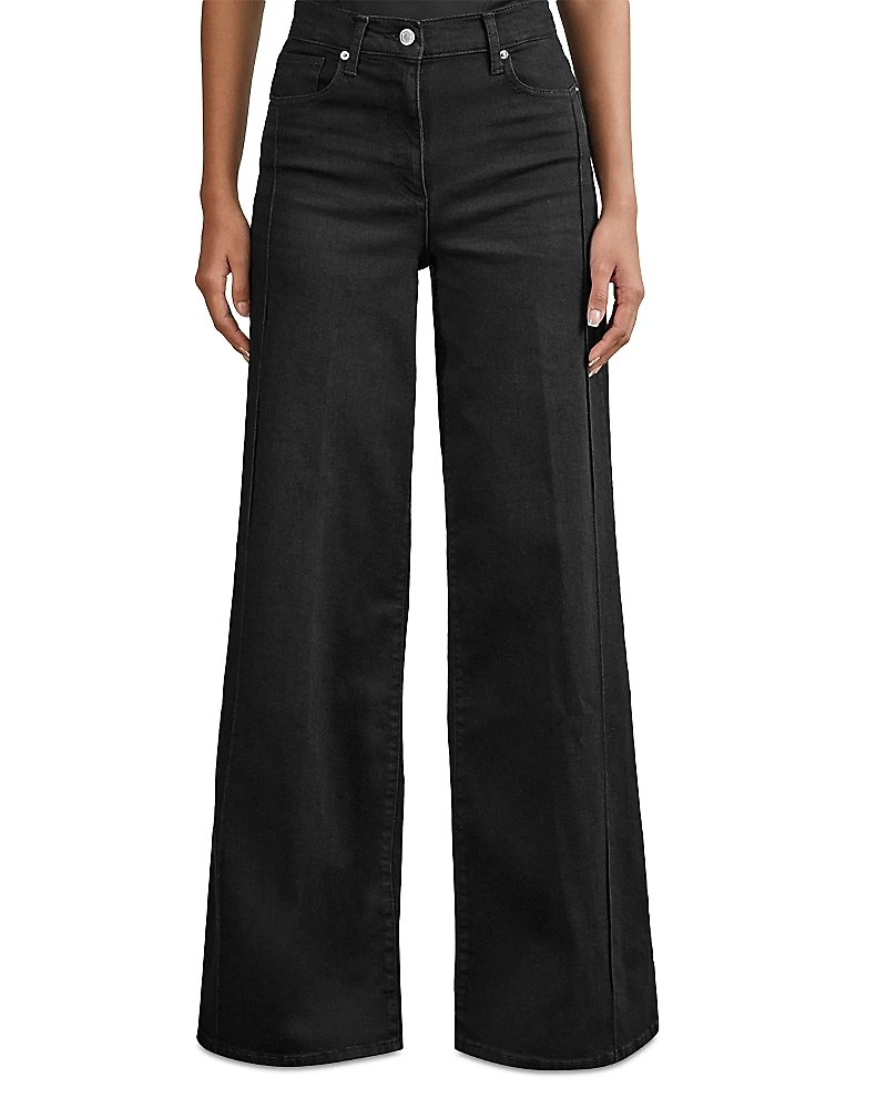 Reiss Petite Mid Rise Wide Leg Jeans