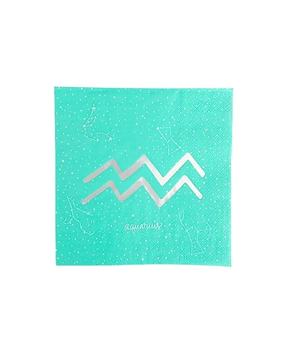 Jollity & Co. Zodiac Themed Paper Party Large Napkins, Set of 16