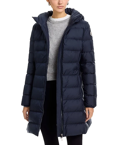 Moncler Gie Hooded Long Down Jacket