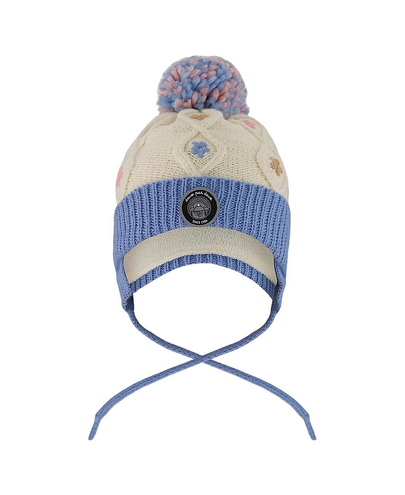 Deux par Deux Girls' Lined Knit Hat with Ears - Little Kid, Big Kid