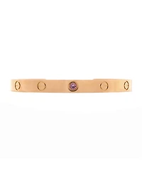 Pre-Owned Cartier Love Cuff Bracelet 18K Rose Gold with Pink Sapphire