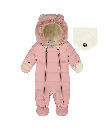 Deux par Girls' One-Piece Layette Snowsuit Designed for Car Seat - Baby