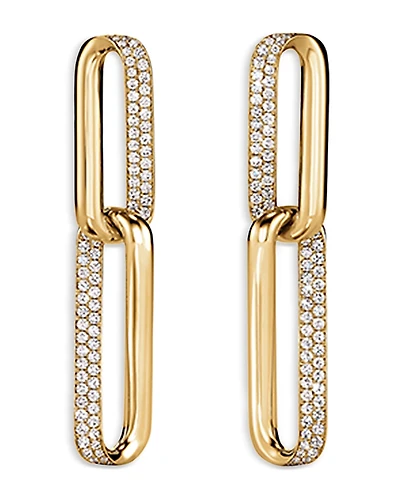 Hearts On Fire 18K Yellow Gold Inside Out Diamond Chain Link Drop Earrings