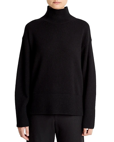 Vince Wool Cashmere Turtleneck Side Slit Sweater