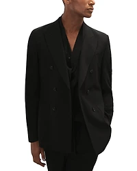 Reiss Finale Double Breasted Peak Lapel Textured Blazer
