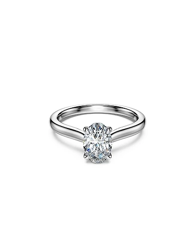 Swarovski 14K White Gold Eternity Certified Lab Grown Diamond Oval Eternity Solitaire Ring