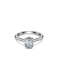 Swarovski 14K White Gold Eternity Certified Lab Grown Diamond Oval Eternity Solitaire Ring