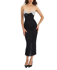 Miss Circle Faith Polka Dot Sweetheart Maxi Dress