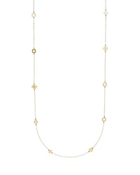 Tory Burch Forget Me Not Flower Strand Necklace, 38.2