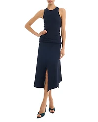 Victoria Beckham Twist Detail Midi Skirt