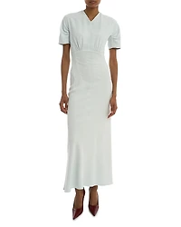 Victoria Beckham Short Sleeve Gathered Dress