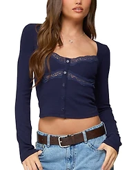 Edikted Kathi Lacey Long Sleeve Top