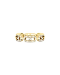 Messika 18K Yellow Gold Move Link Diamond Pave Chain Ring