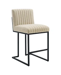 Modway Indulge Channel Tufted Fabric Counter Stool