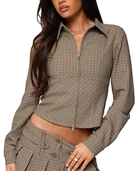 Edikted Lockette Plaid Jacket