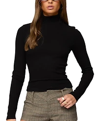 Edikted Saskia Fitted Ribbed Turtle Neck Top