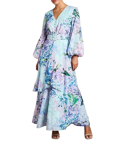 Coast Long Sleeve Chiffon Belted Maxi Dress