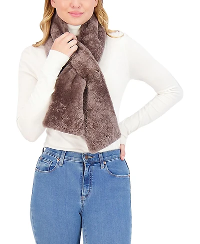 Gorski Silky Shearling Lamb Pull-Through Scarf