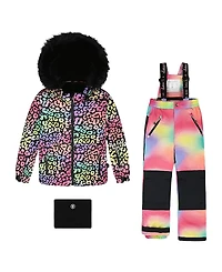 Deux par Girls' Two-Piece Leopard Radient Play Snowsuit - Big Kid