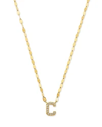Lana 14K Yellow Gold Diamond Initial C Pendant Necklace, 18