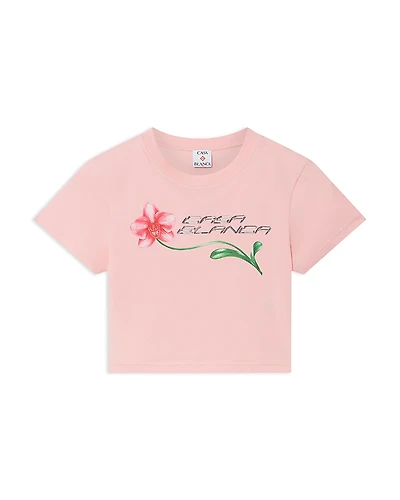 Casablanca Orchid Logo Cropped Baby Tee
