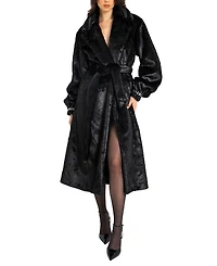 Miss Circle Yahia Long Faux Mink Coat