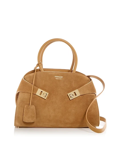 Ferragamo Hug Suede Shoulder Bag