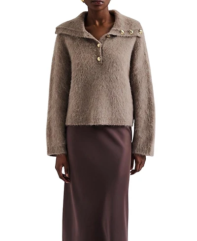 Malina Yselle Long Sleeve Collared Sweater