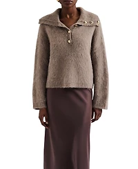 Malina Yselle Long Sleeve Collared Sweater