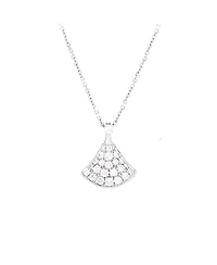 Pre-Owned Bvlgari Small Divas' Dream Pendant Necklace 18K White Gold with Diamonds, 16.25 - 17.25