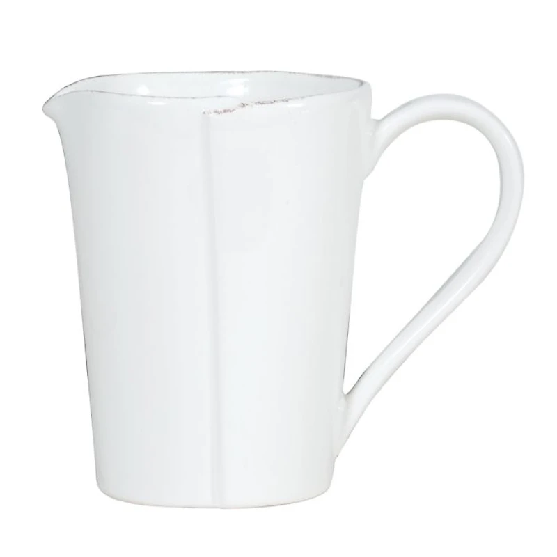 Vietri Lastra Pitcher, White
