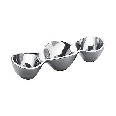 Nambe Triple Condiment Serving Dish