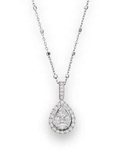 Diamond Fancy Cut Teardrop Pendant Necklace, 0.65 tcw