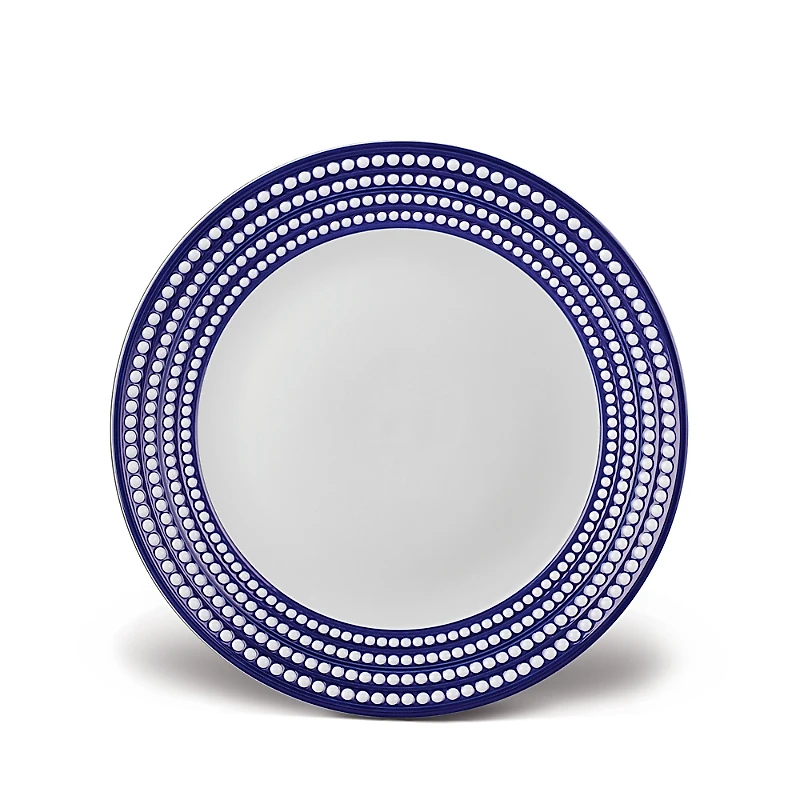 L'Objet Perlee Bleu Round Platter