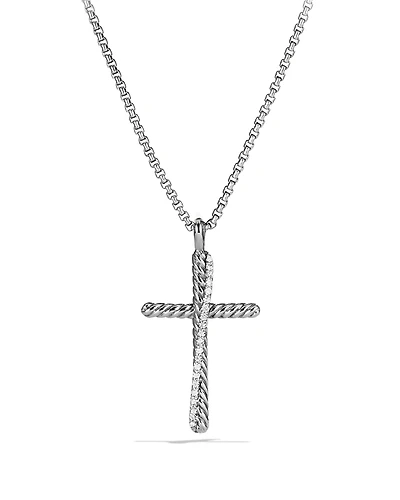David Yurman Crossover Cross with Diamonds on Chain