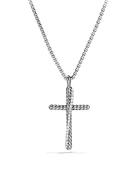 David Yurman Crossover Cross with Diamonds on Chain