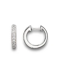 Diamond Bezel Set Huggie Hoop Earrings