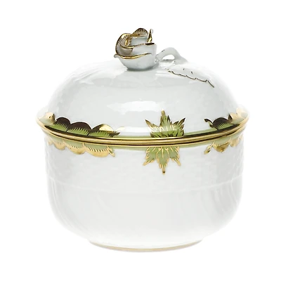 Herend Princess Victoria Green Covered Sugar Bowl
