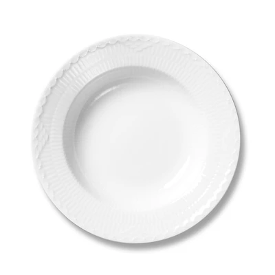 Royal Copenhagen White Fluted Half Lace Soup Plate