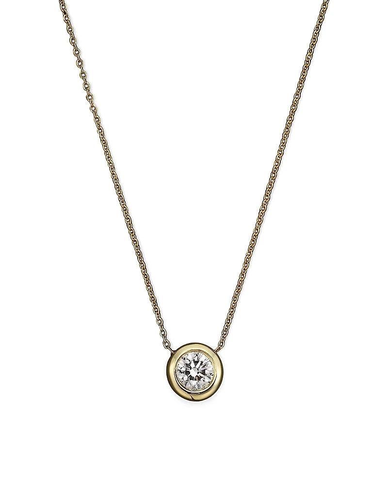 Roberto Coin 18K Yellow Gold Diamond Bezel Necklace, 16
