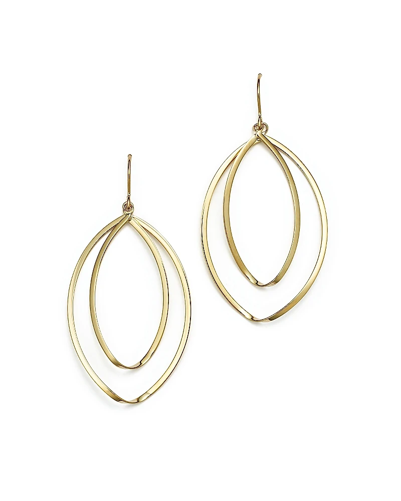 14K Yellow Gold Double Twist Drop Earrings