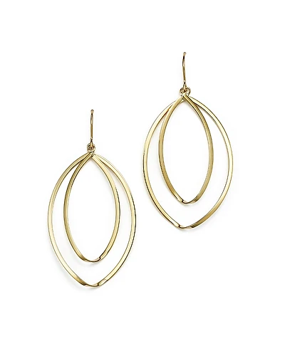 14K Yellow Gold Double Twist Drop Earrings