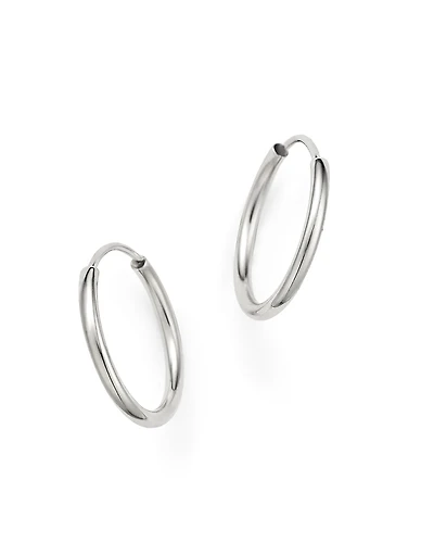 14K White Gold Endless Hoop Earrings