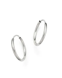 14K White Gold Endless Hoop Earrings
