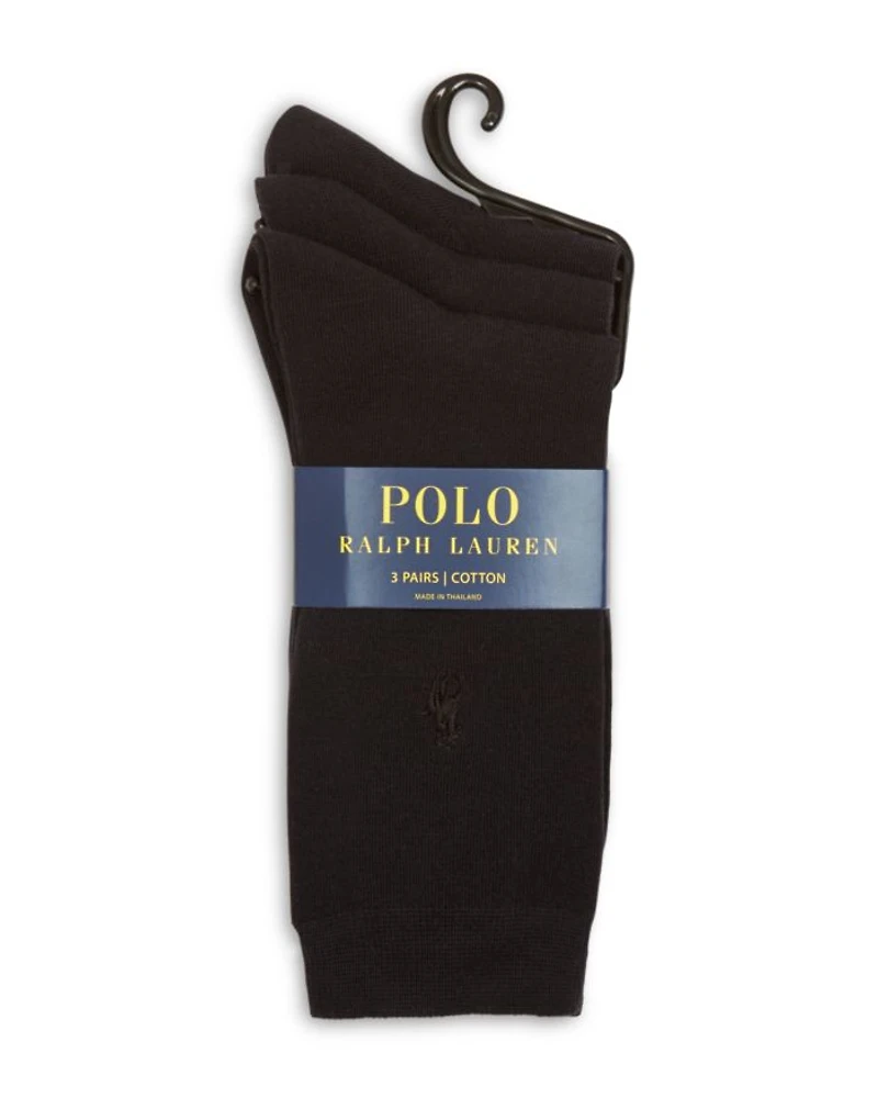 Classic Flat Knit Socks, Set of 3