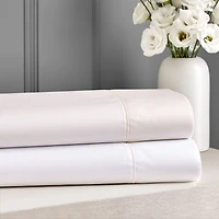 Hudson Park Collection 500TC Sateen Wrinkle-Resistant Extra Deep Flat Sheet, Queen