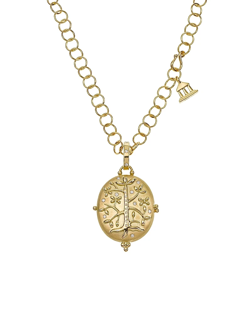 Temple St. Clair 18K Yellow Gold Tree of Life Locket with Diamonds