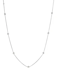 Roberto Coin 18K White Gold Bezel Diamond Station Necklace, 18