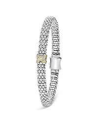 LAGOS 18K Yellow Gold and Sterling Silver Embrace Collection Rope Bracelet with Diamonds